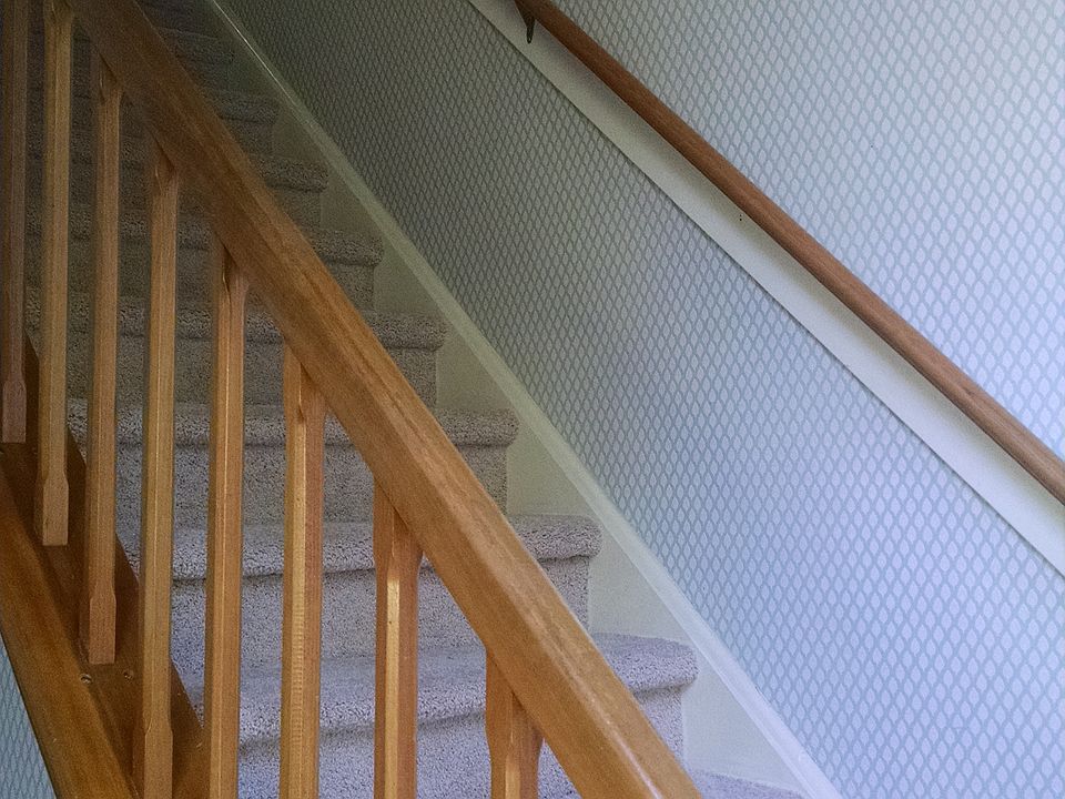 Main entrance all new carpeting in the living room stairs an