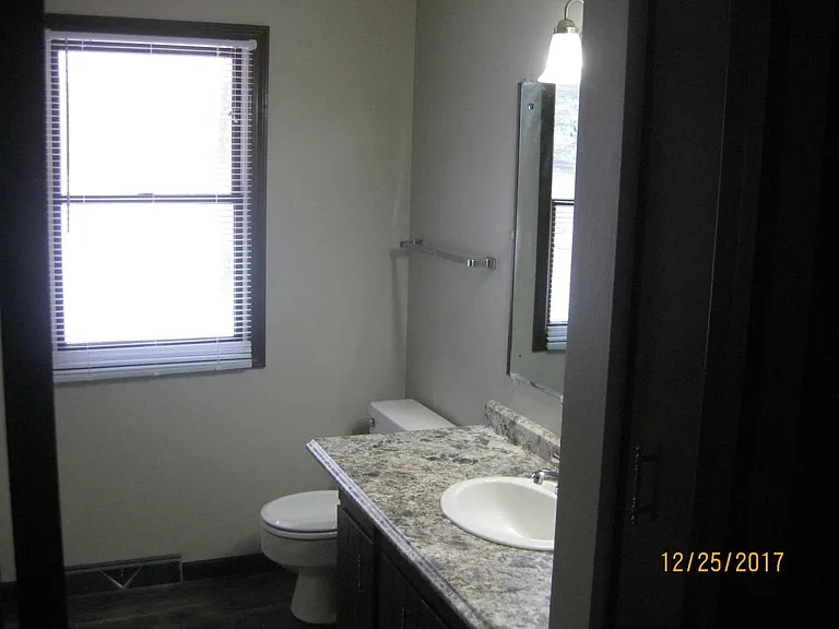 Bathroom with new floor and countertop