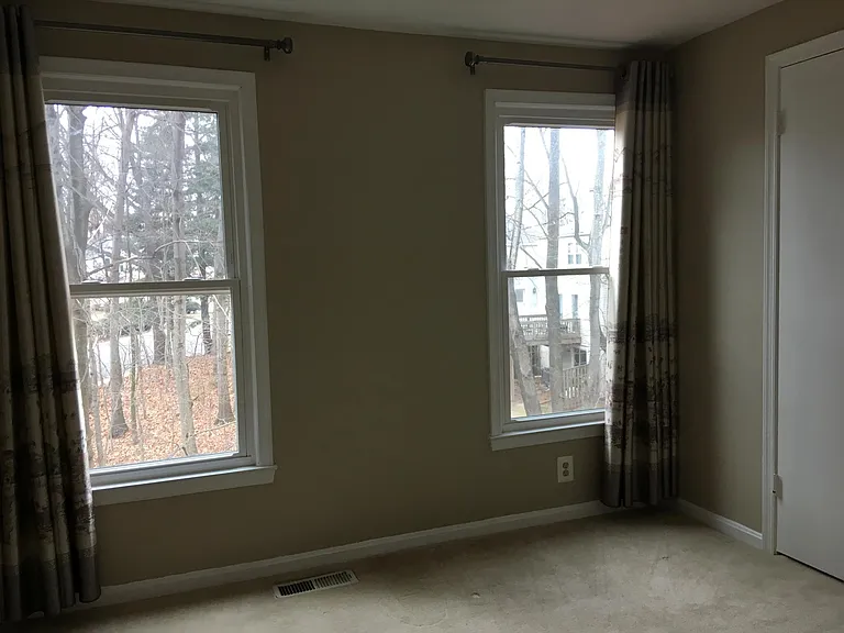Bedroom facing woods