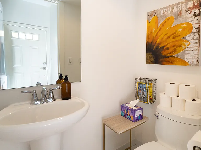 Powder room on main floor.
