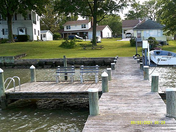 pier looking at house