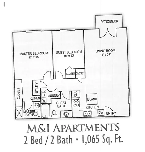 Floor plan 2 Bed - 2 Bath