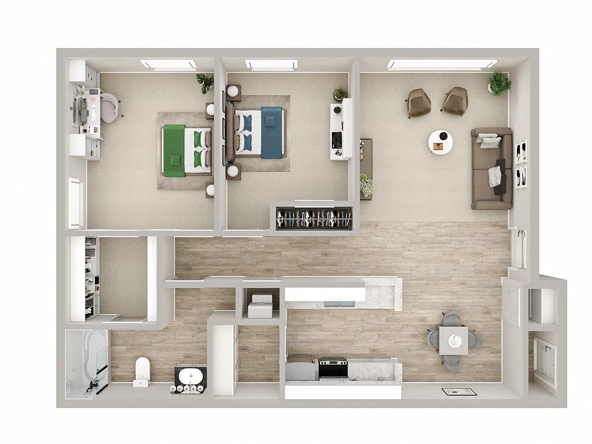 Floor plan 2 Bed 1 Bath