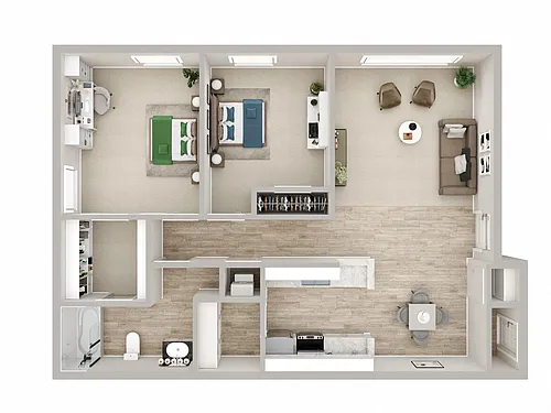 Floor plan 2 Bed 1 Bath