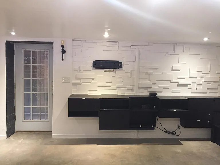 Glass door entry with Steal security gate on the outside for your comfort.