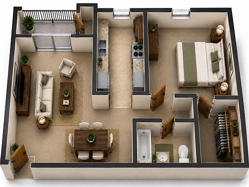 Floor plan 1 Bedroom
