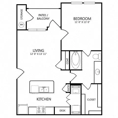 Floor plan 1X1 A1