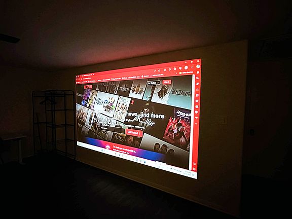 Projector layout on opposing wall