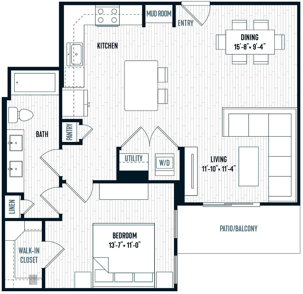 Floor plan A3 One Bedroom
