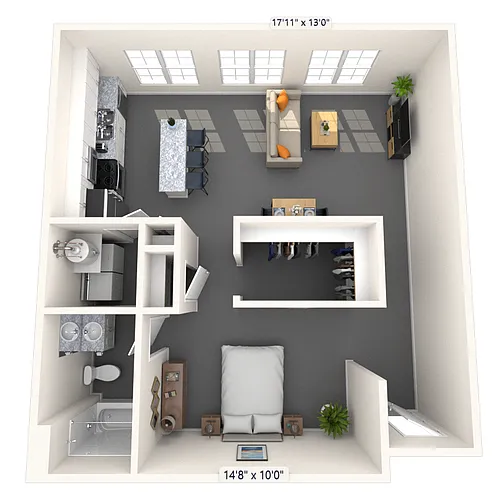 Floor plan Loft 0x1 749-891 SF