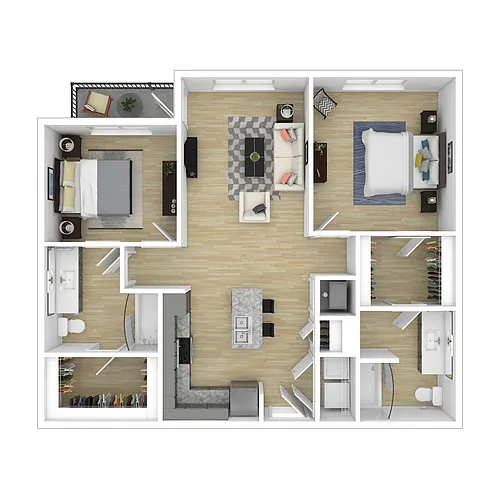 Floor plan Income Restricted 2 Bedroom