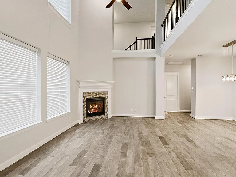 Living Area with Cozy Fireplace!