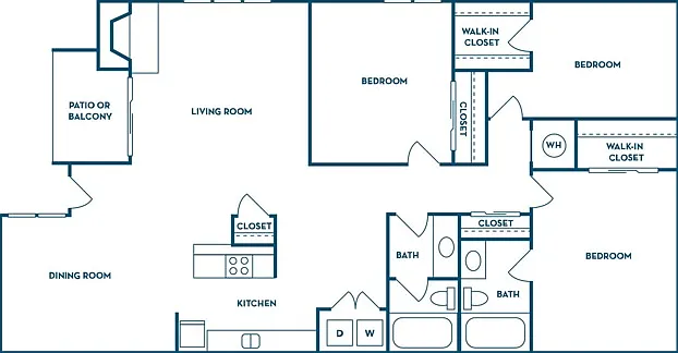 3 Bedroom | 2 Bath | 1350 SF 3 Bedroom | 2 Bath | 1350 SF