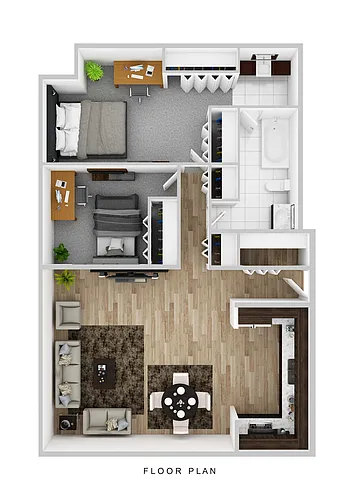 Floor plan 2 Bedroom 1 Bathroom