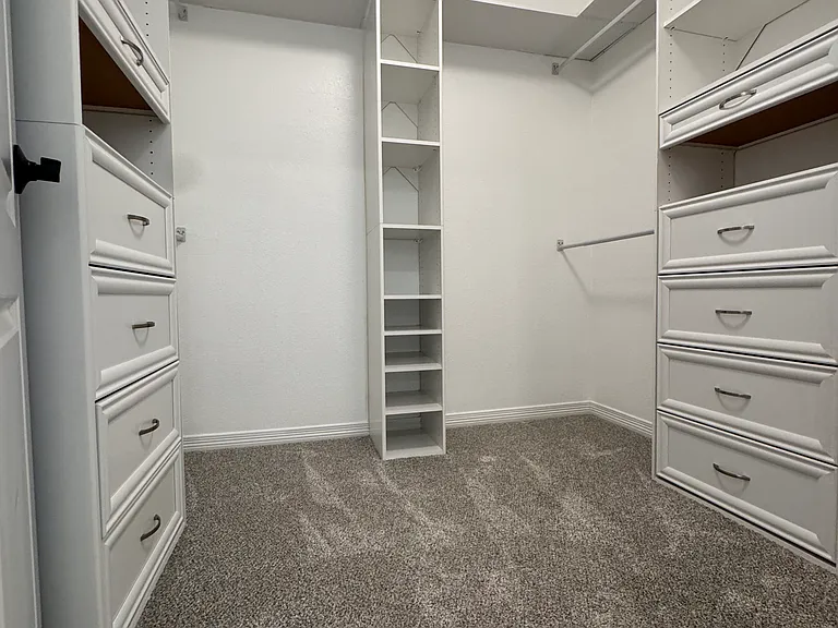 Master closet with custom built ins
