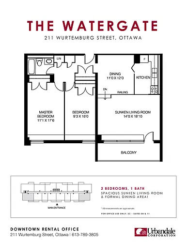 Floor plan 2 Bedroom 2 Bed 1 Bath