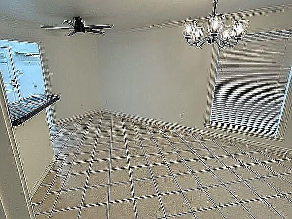 from bonus room, dining area