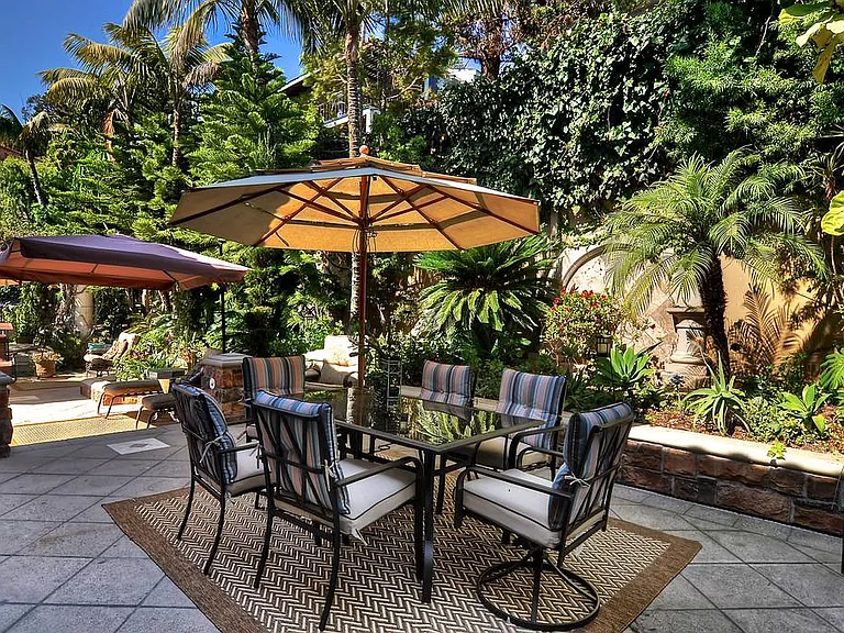 Outside dining area with the gourmet barbecue