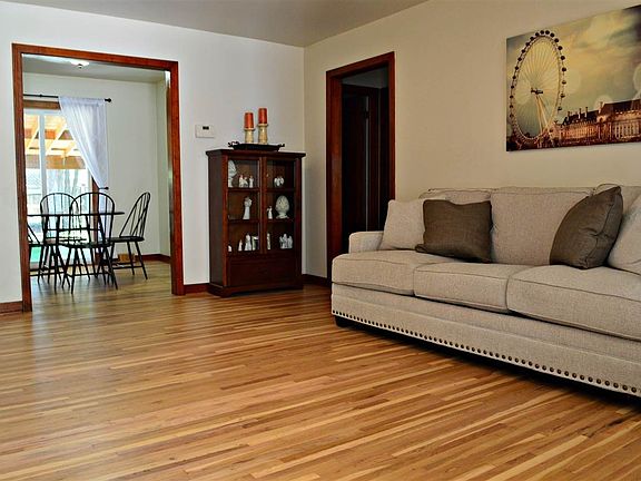 Newly refinished hardwood floors.