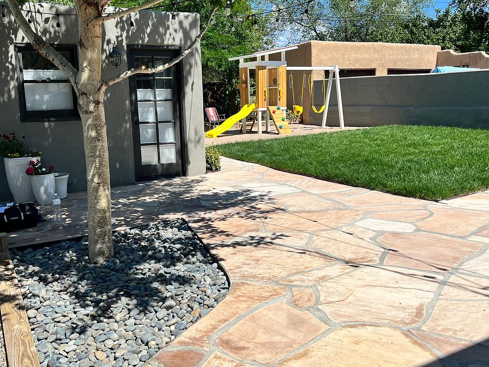 Casita entrance and backyard of the main house.