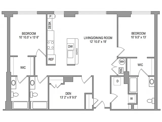 Floor plan 2x3 Den - Handicap Accessible