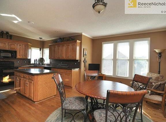 Open floor plan flows from great room through breakfast area int