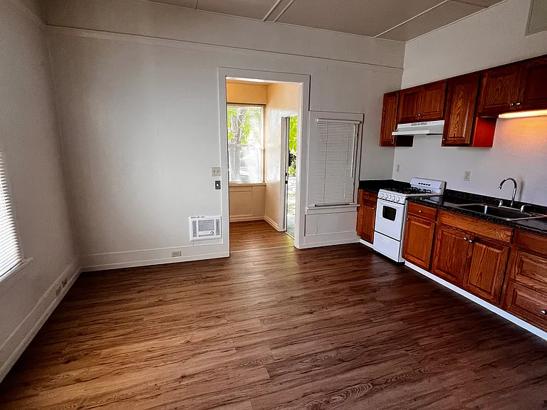 Kitchen (right) and dining area (left)