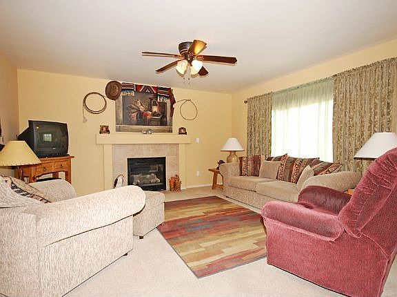 Family room with fireplace