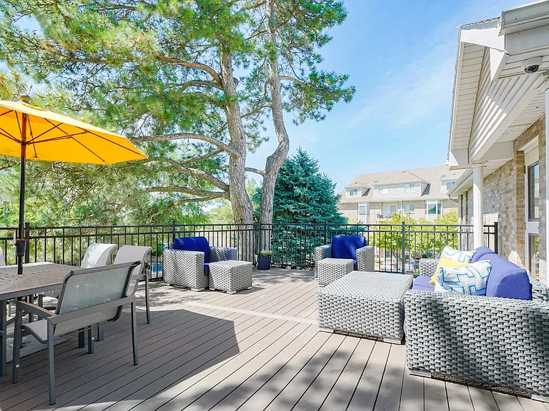 Relax or chat with friends on the sun deck connected to our clubhouse.