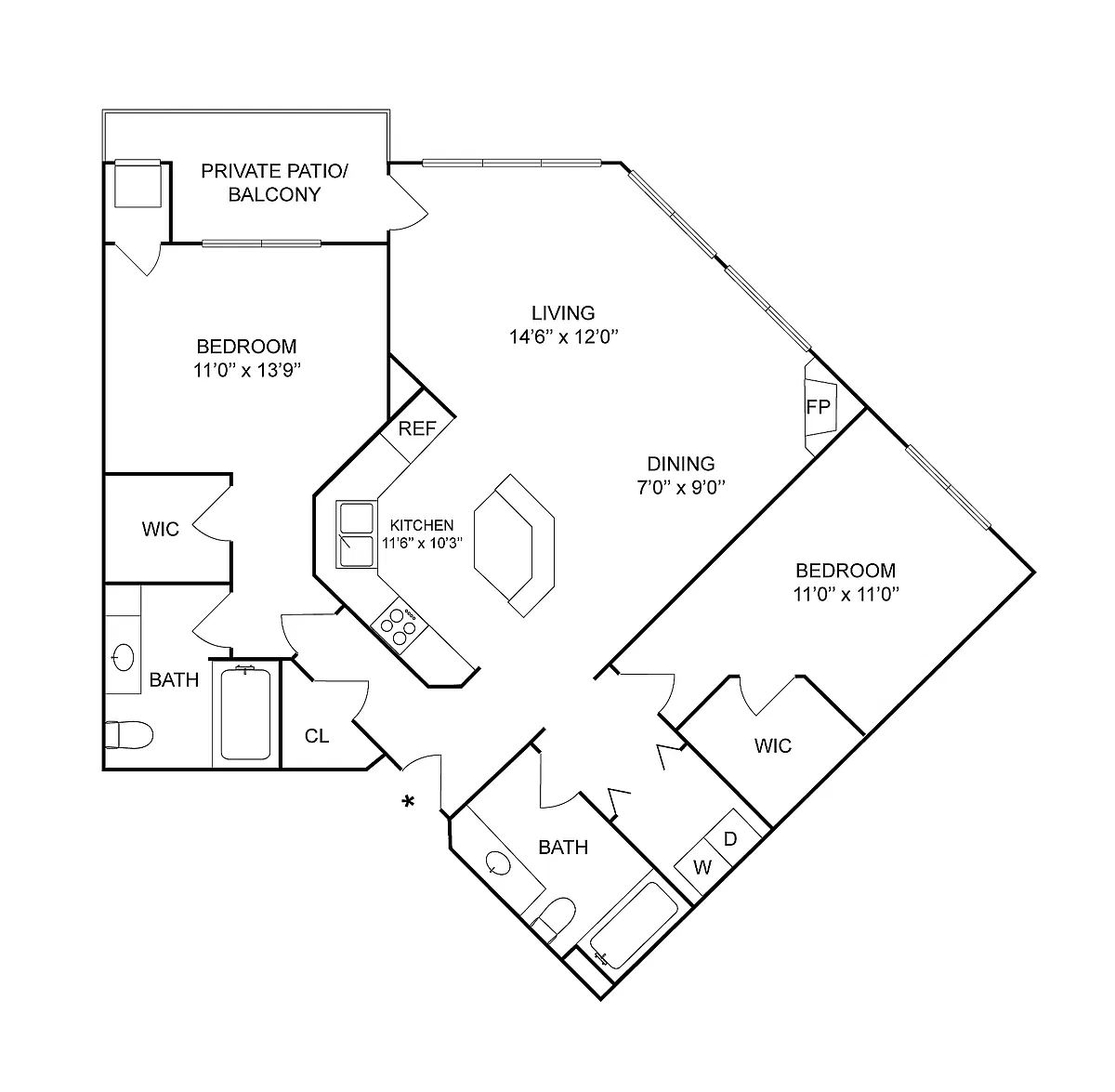 Floor plan 2x2e