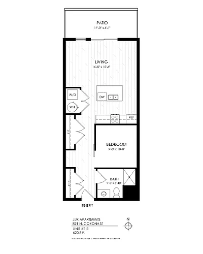 Floor plan 1 Bedroom, 1 Bathroom