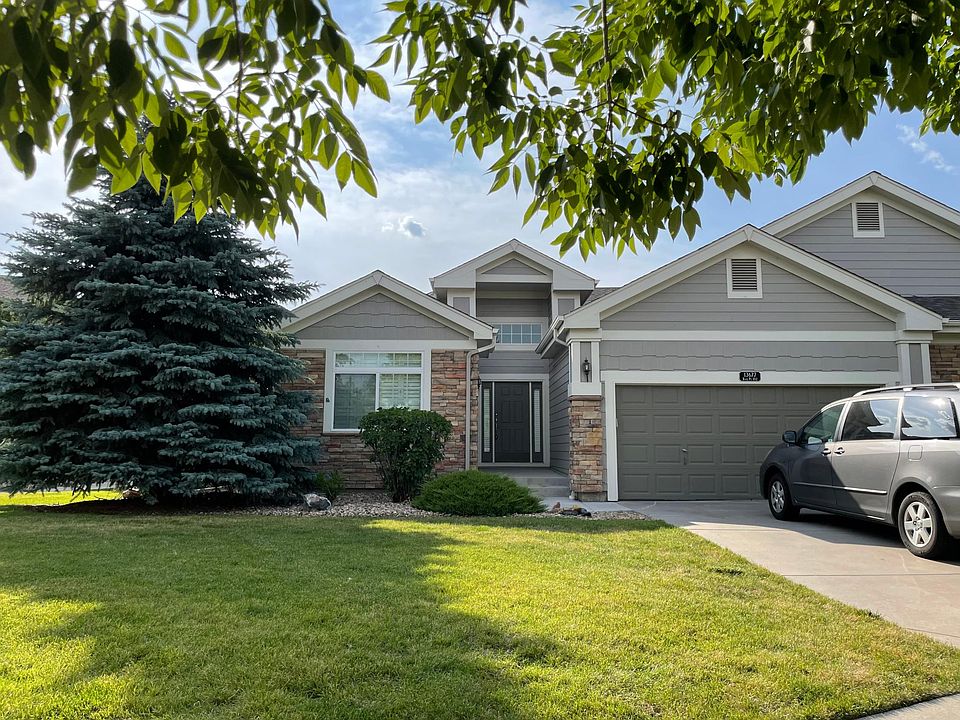 Front view of the house with two car garage