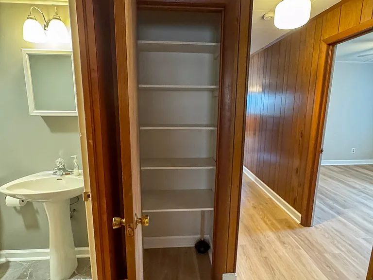 Linen closet off Bath