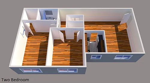 Floor plan 2 Bed 1 Bath