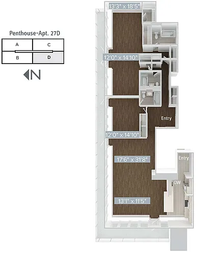 Floor plan C7P-1960SF-27D-Standard