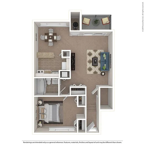 Floor plan 1x1 Large - Cypress