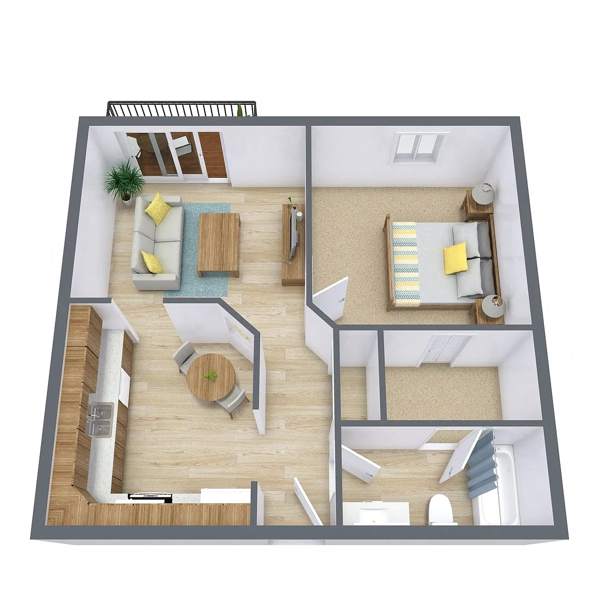 Floor plan One Bedroom 11B