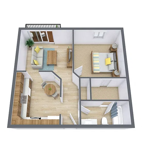 Floor plan One Bedroom 11B
