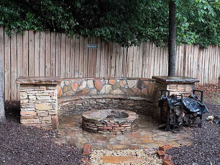Firepit with seasoned hickory