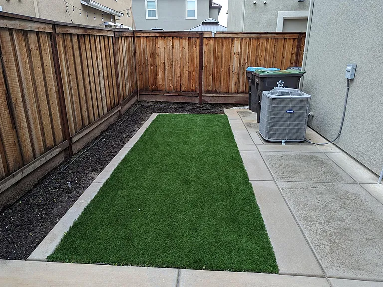 Finished Backyard with Dripping system installed.