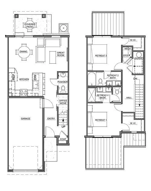 Floor plan 2 Bedroom Townhome
