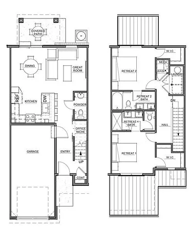 Floor plan 2 Bedroom Townhome
