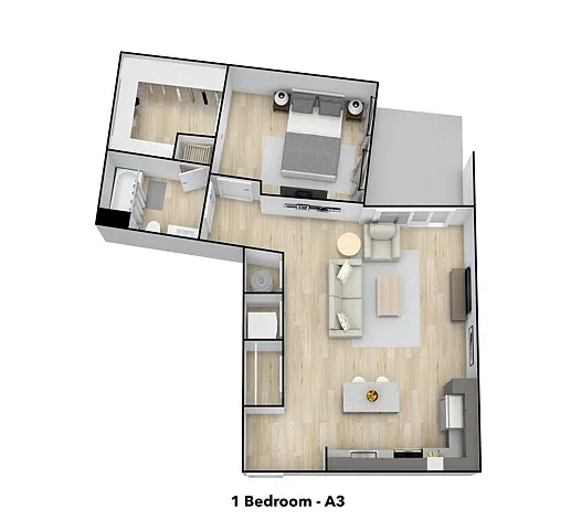 Floor plan 1 Bedroom - A3