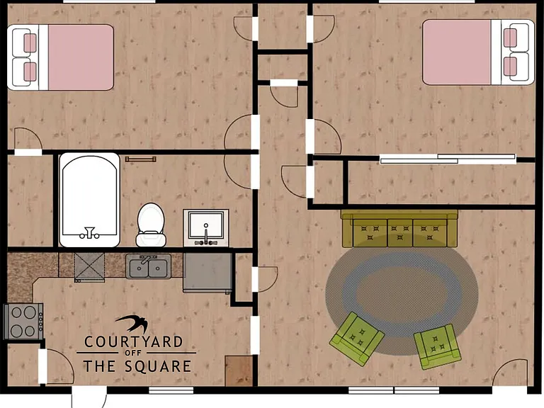 Courtyard Off The Square Floor Plan