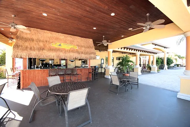 Tiki Bar with drinks and snacks