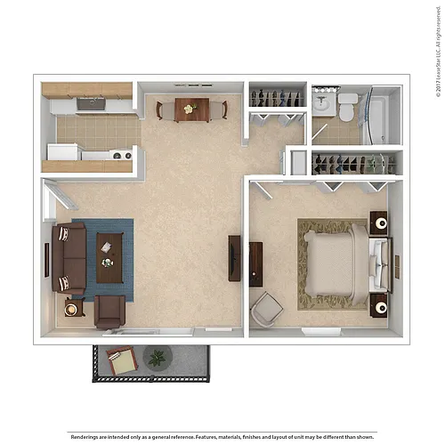 Floor plan 1 Bedroom Traditional
