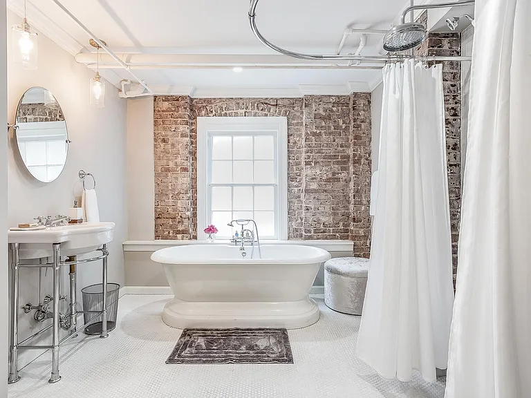 A bright, dreamy bathroom with loads of light.