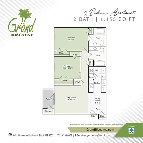 Floor plan 2 bed / 2 bath