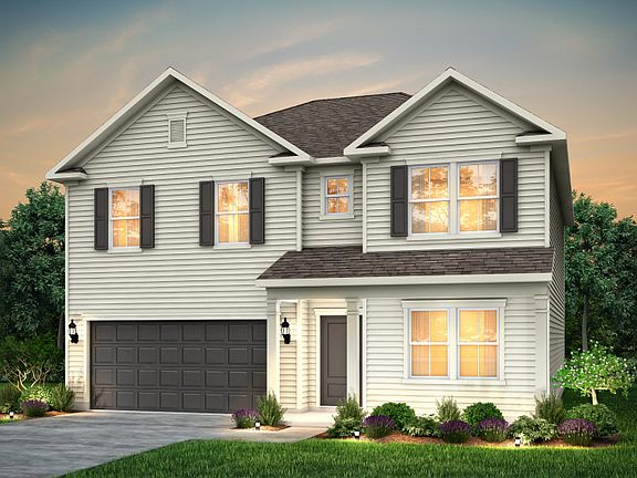 Hampton Exterior LC201 with a 2-car garage and front porch