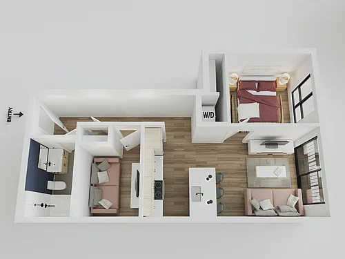 Floor plan 1BR/1BA - Palisade